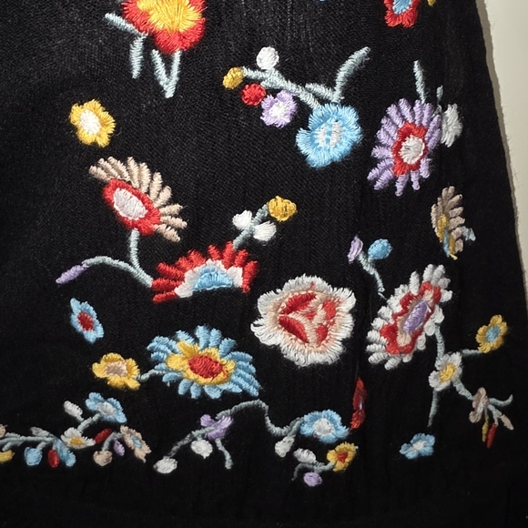 Topshop Black Floral Embroibery Swim Coverup - Picture 9 of 11